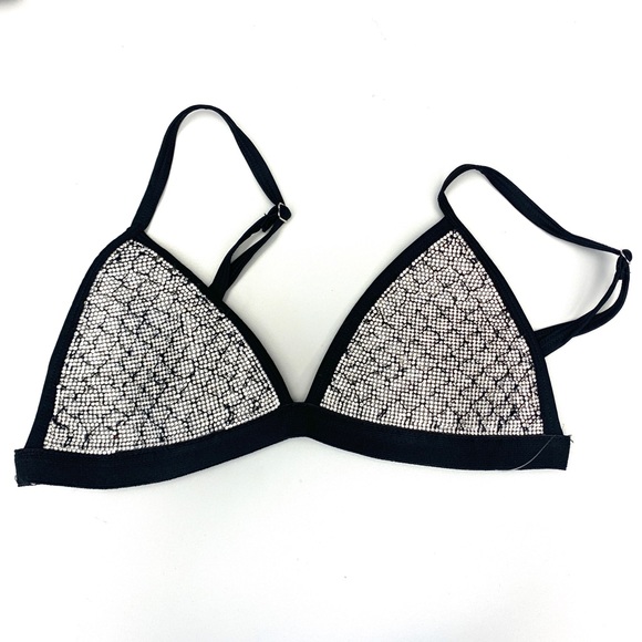 Necessary Clothing Other - NWT Rhinestone Black Triangle Bikini Bra